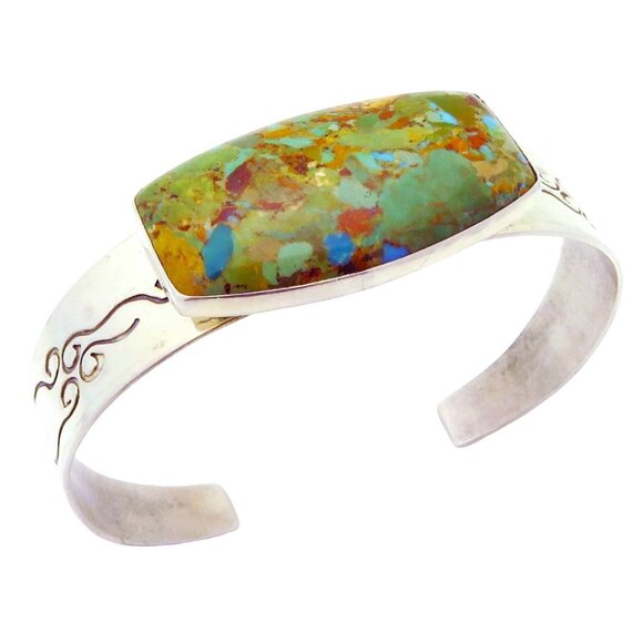 Jay King DTR Mine Finds 925 Sterling Silver Large Turquoise Cuff Bracelet - Picture 8 of 10